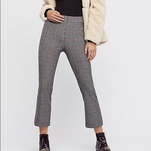 Free people plaid gingham crop kick flare boot